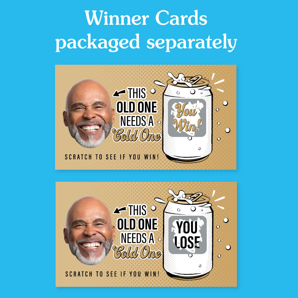 Custom Face Cold One for the Old One Scratch Off Card Game - 22 Ct