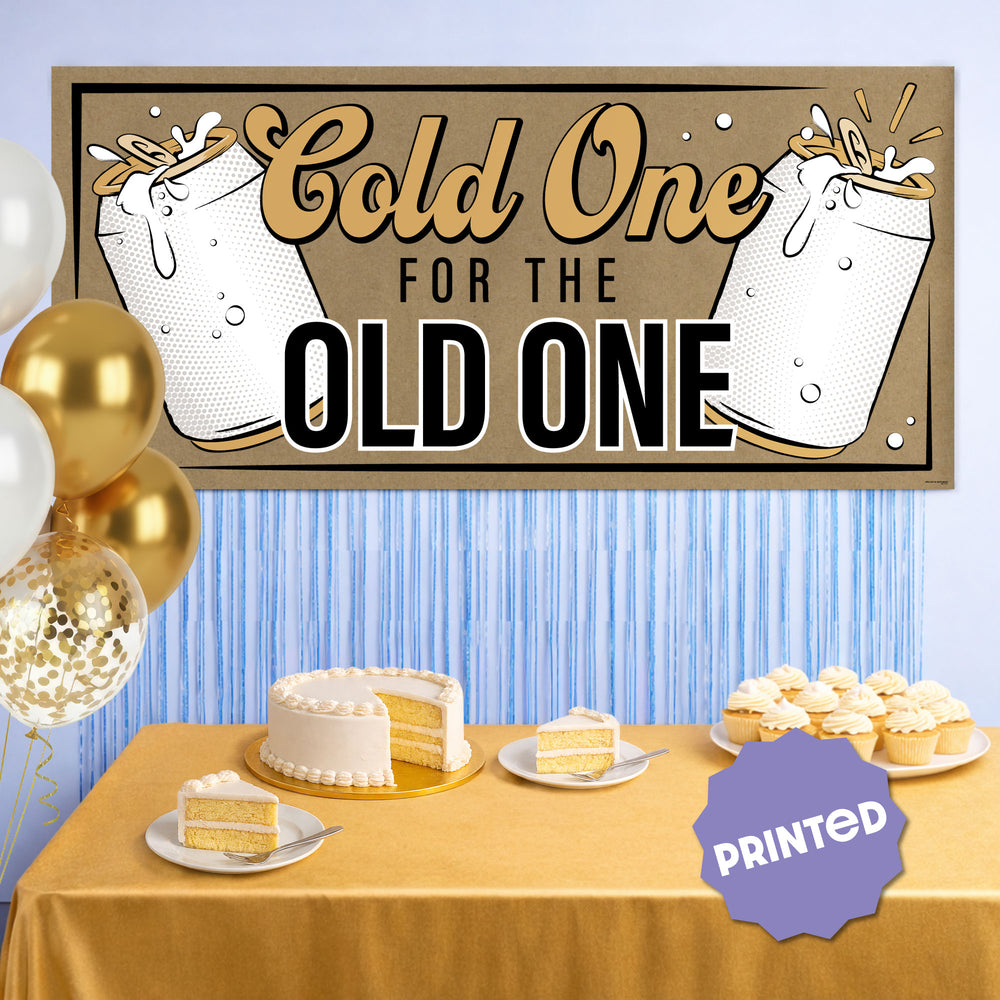 Cold One for the Old One Kraft Banner