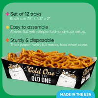 Cold One for the Old One Paper Food Trays - 12 Ct