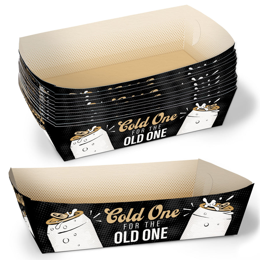 Cold One for the Old One Paper Food Trays - 12 Ct