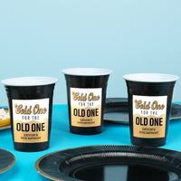 Custom Text Party Cups - Cold One for the Old One - 16 Ct