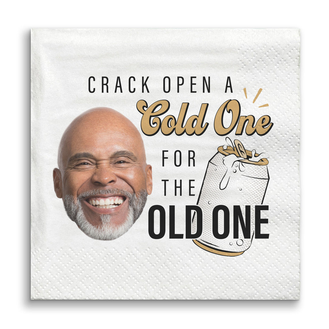 Custom Face Napkins - Cold One for the Old One - 50 Ct