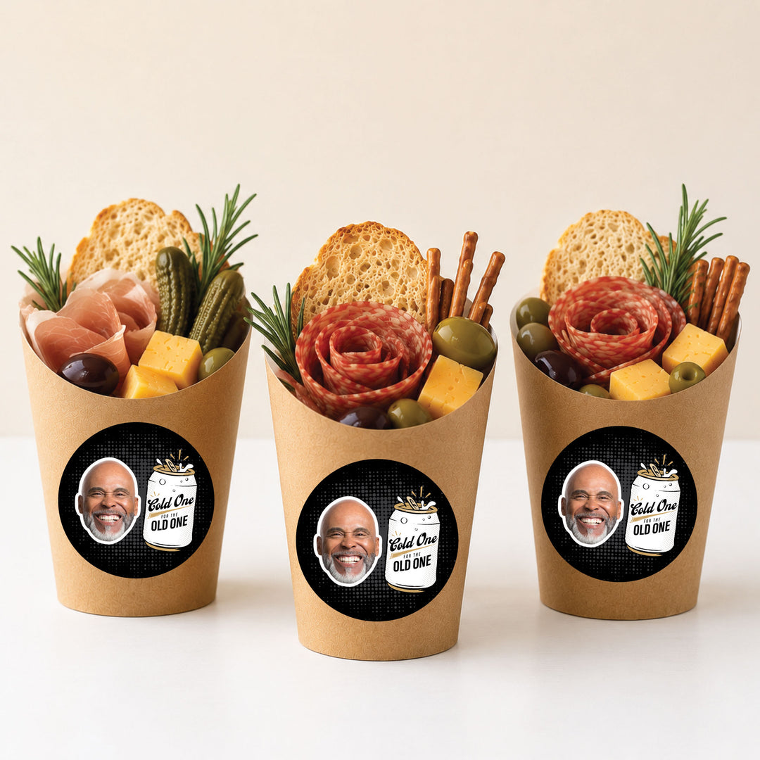 Custom Face Stickers - Cold One for the Old One - 24 Ct