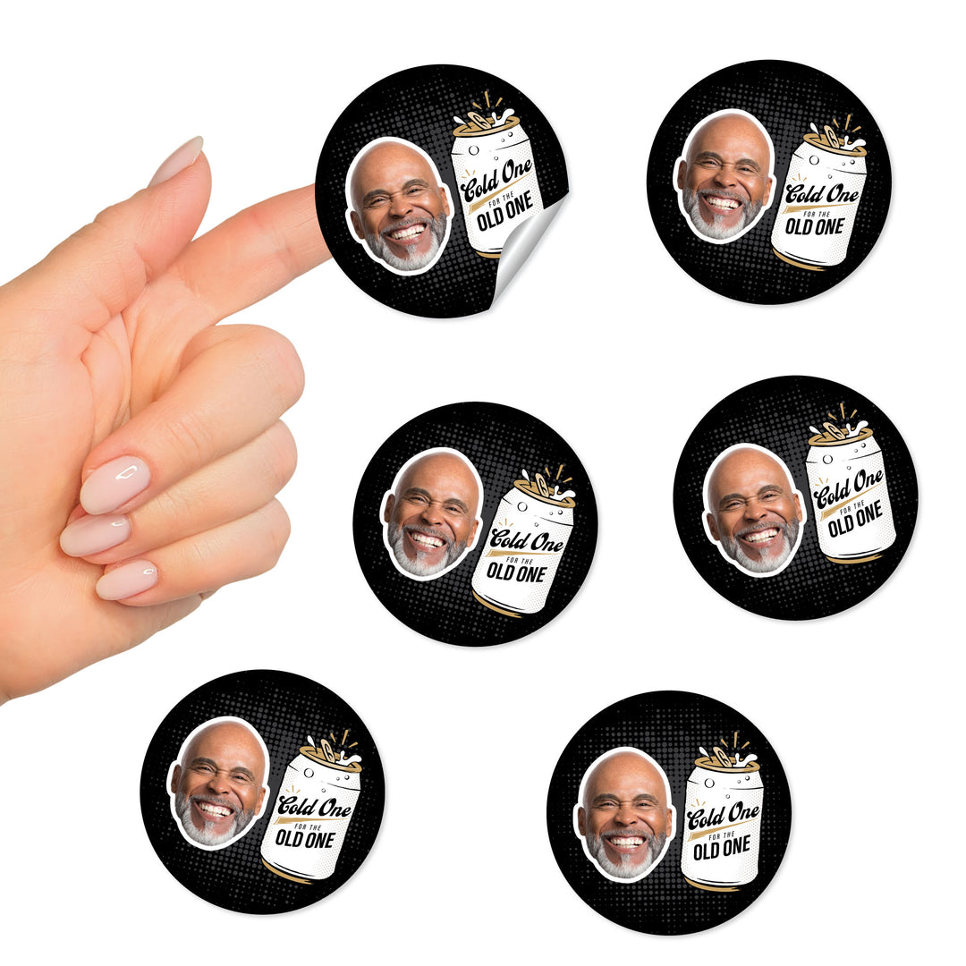 Custom Face Stickers - Cold One for the Old One - 24 Ct