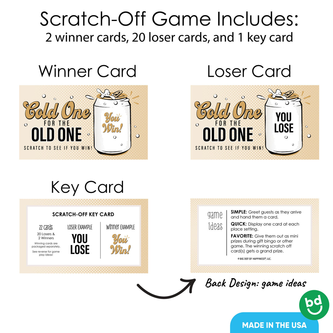 Cold One for the Old One Scratch Off Cards Game - 22 Ct