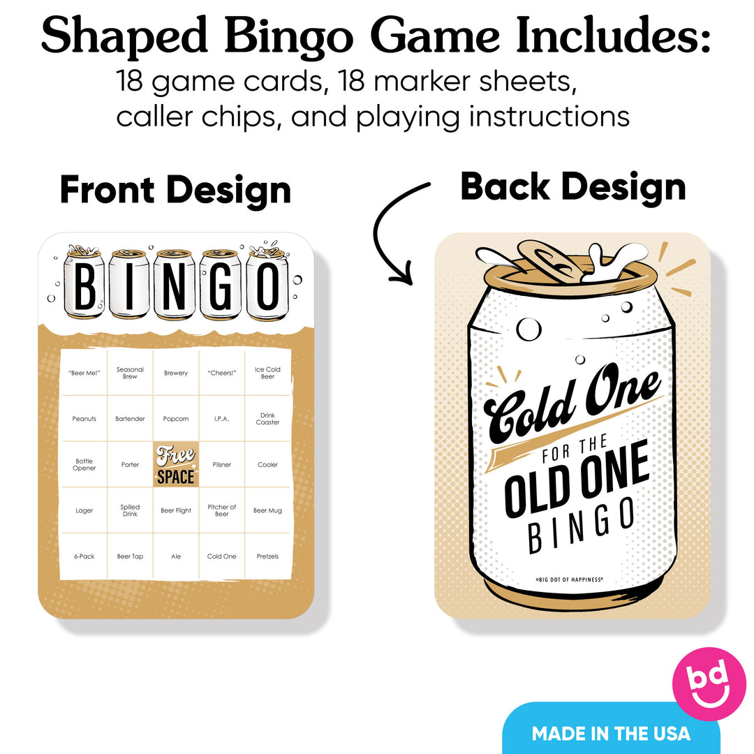 Cold One for the Old One Bingo Game - 18 Ct