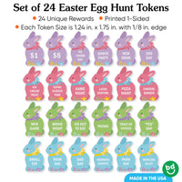 Set of 24 Colorful Easter reward tokens 1.25 x 1.75 inch size