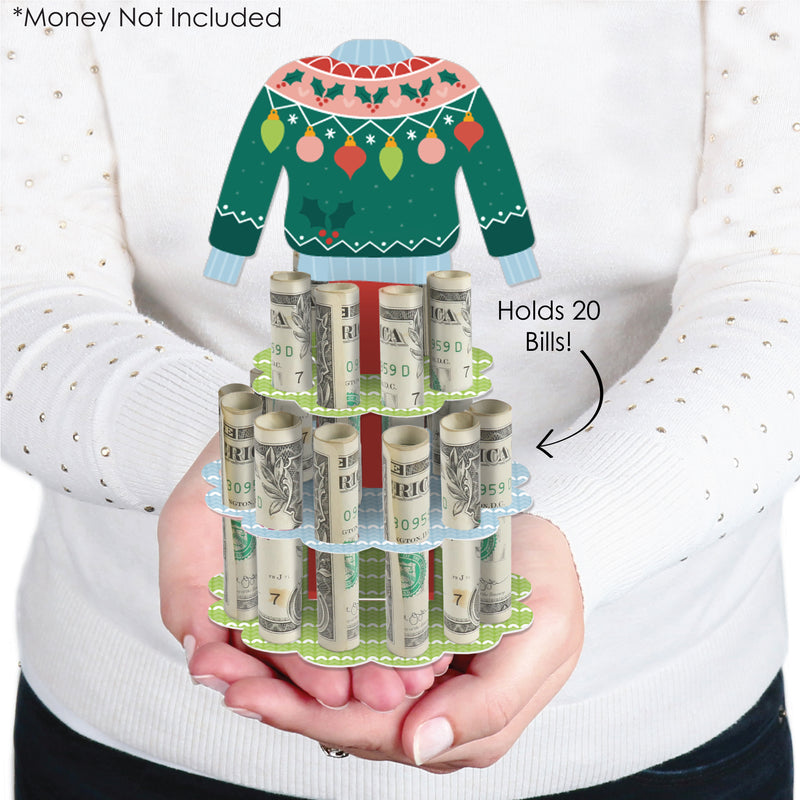 Colorful Christmas Sweaters - DIY Ugly Sweater Holiday Party Money Holder Gift - Cash Cake