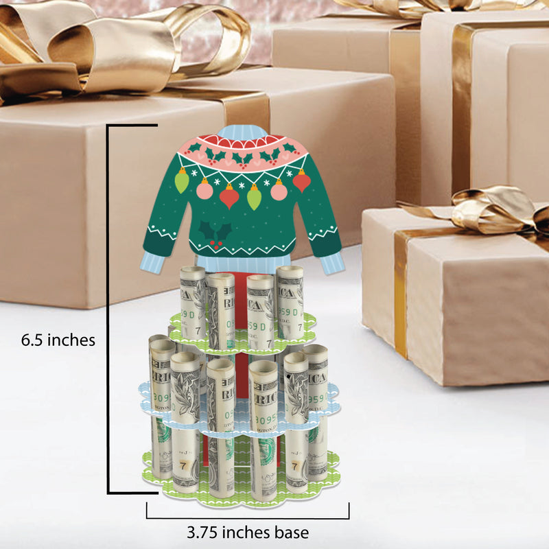 Colorful Christmas Sweaters - DIY Ugly Sweater Holiday Party Money Holder Gift - Cash Cake