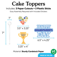 Colorful Grandparents Day Cake Topper - 3 Pc