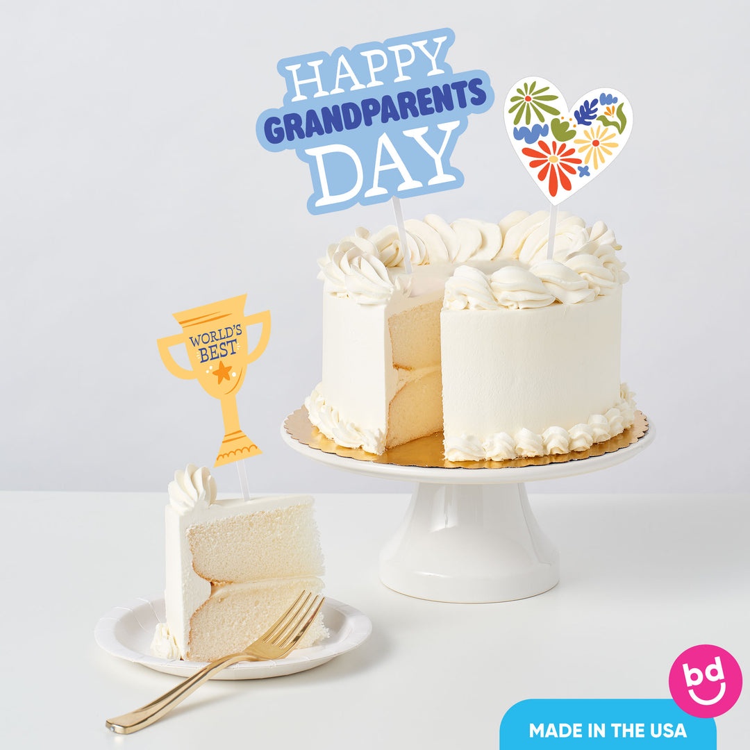 Colorful Grandparents Day Cake Topper - 3 Pc
