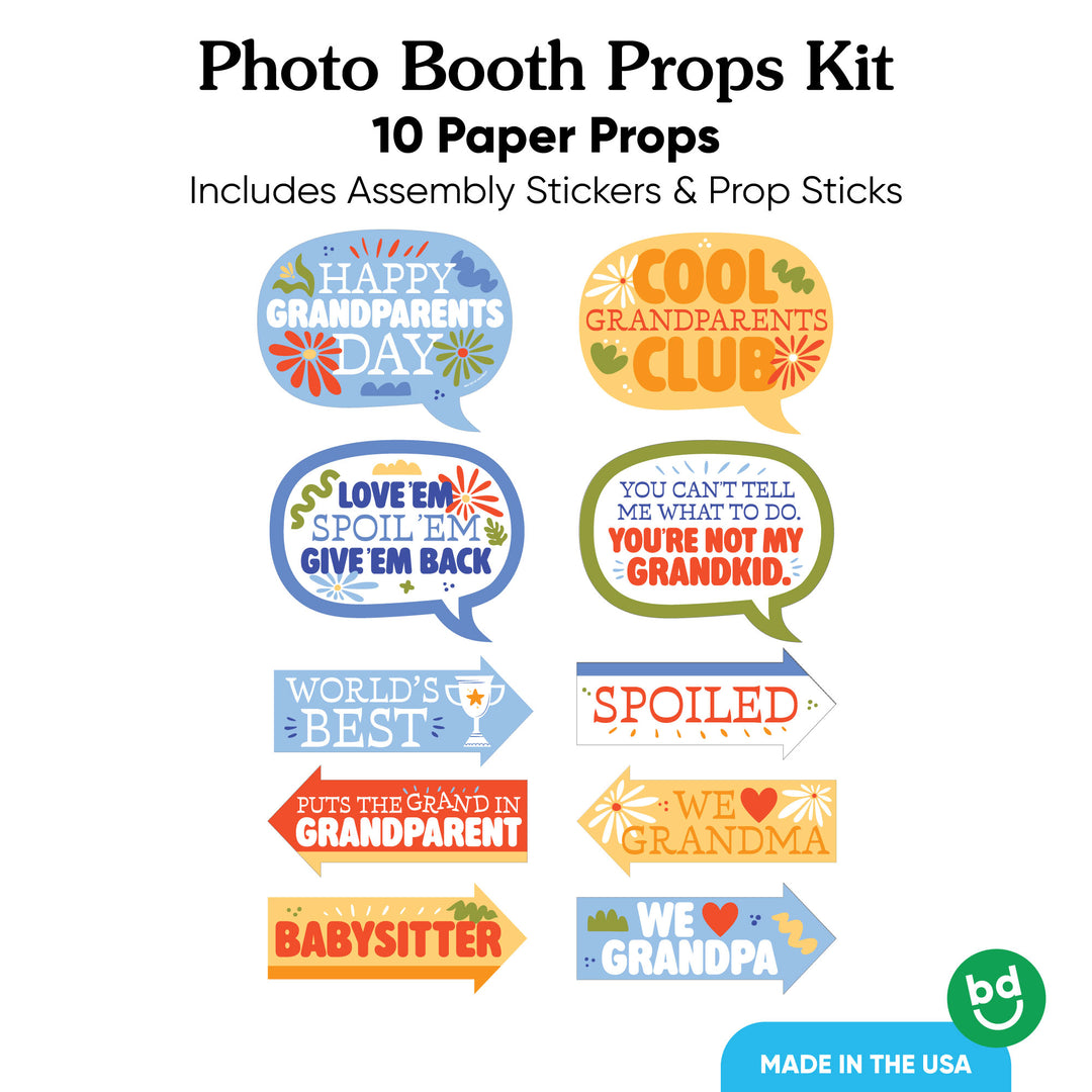 Colorful Grandparents Day Funny Photo Props - 10 Ct