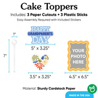 Custom Photo Colorful Grandparents Day Cake Topper - 3 Pc