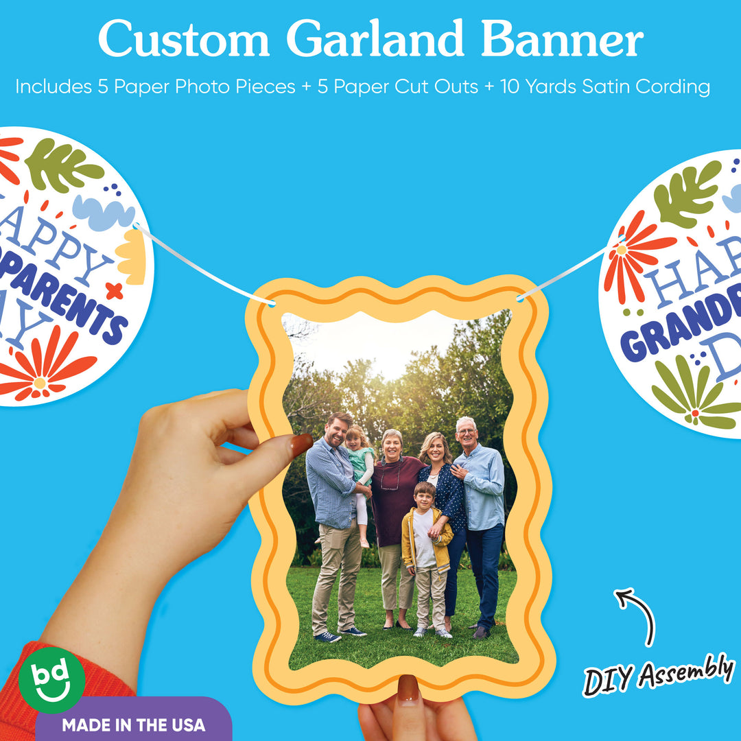 Custom Photo Garland Banner - Colorful Grandparents Day