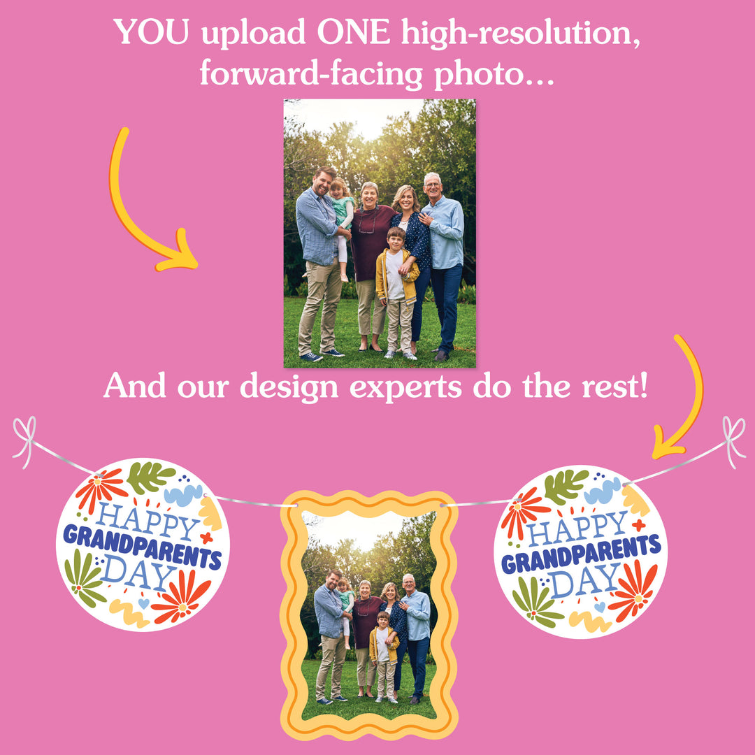 Custom Photo Garland Banner - Colorful Grandparents Day