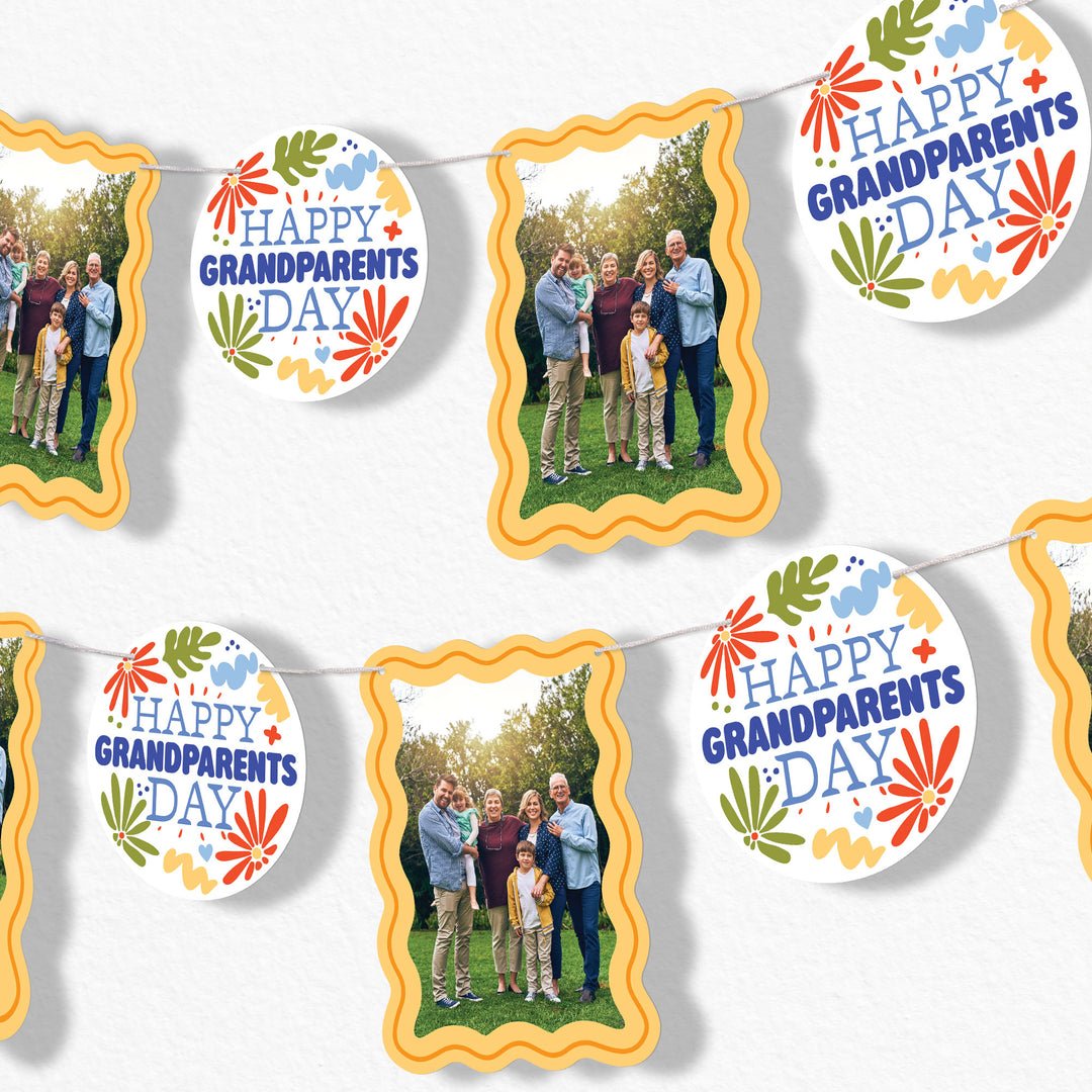 Custom Photo Garland Banner - Colorful Grandparents Day