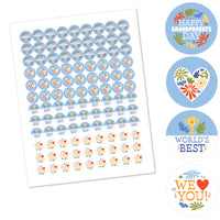 Colorful Grandparents Day Candy Stickers - 1 Sheet of 108
