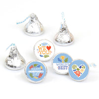 Colorful Grandparents Day Candy Stickers - 1 Sheet of 108