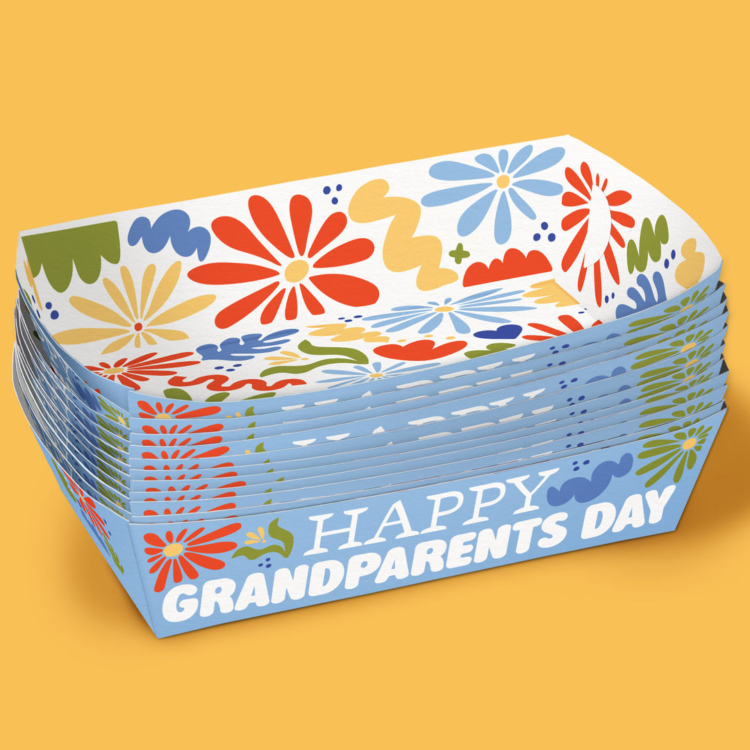 Colorful Grandparents Day Paper Food Trays - 12 Ct