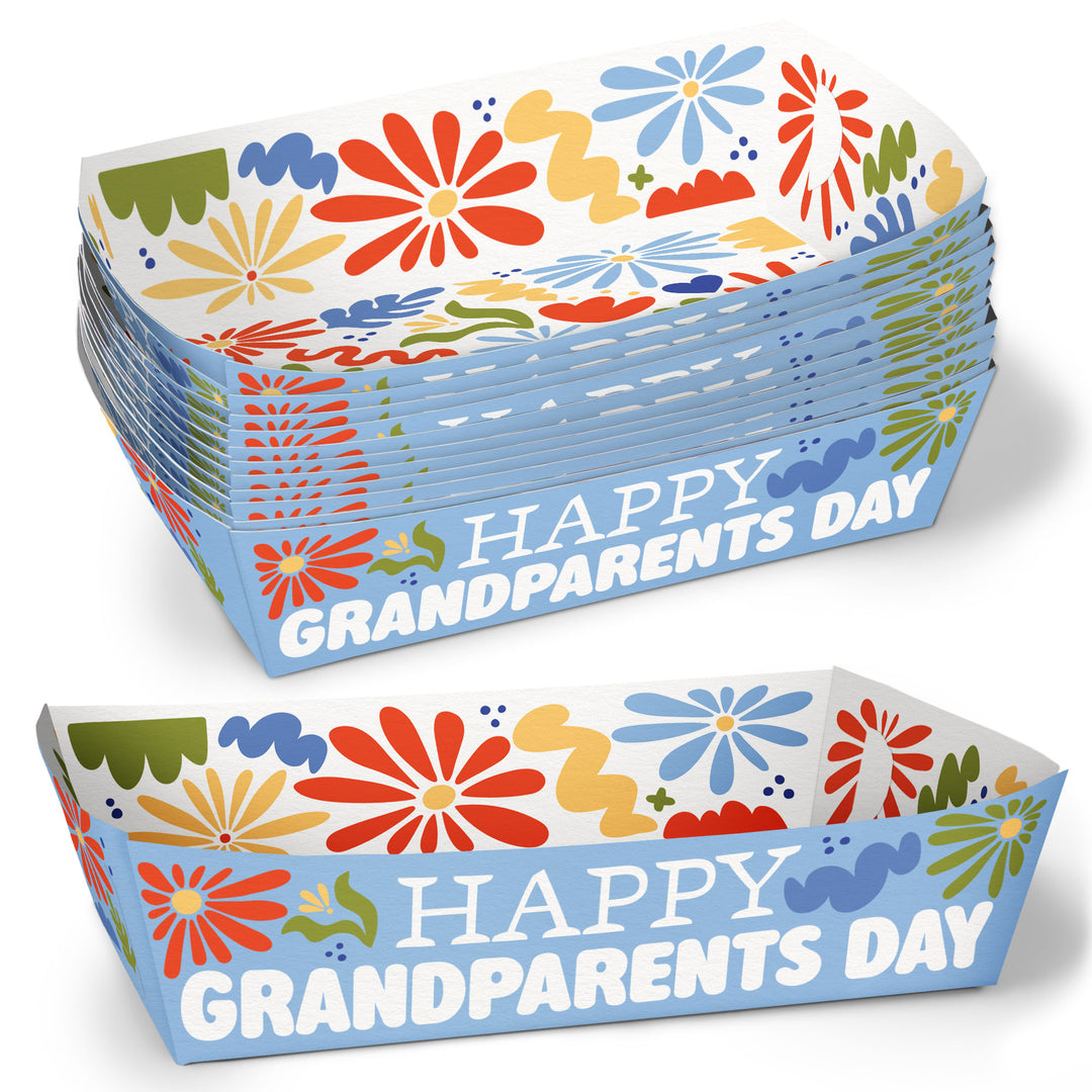 Colorful Grandparents Day Paper Food Trays - 12 Ct