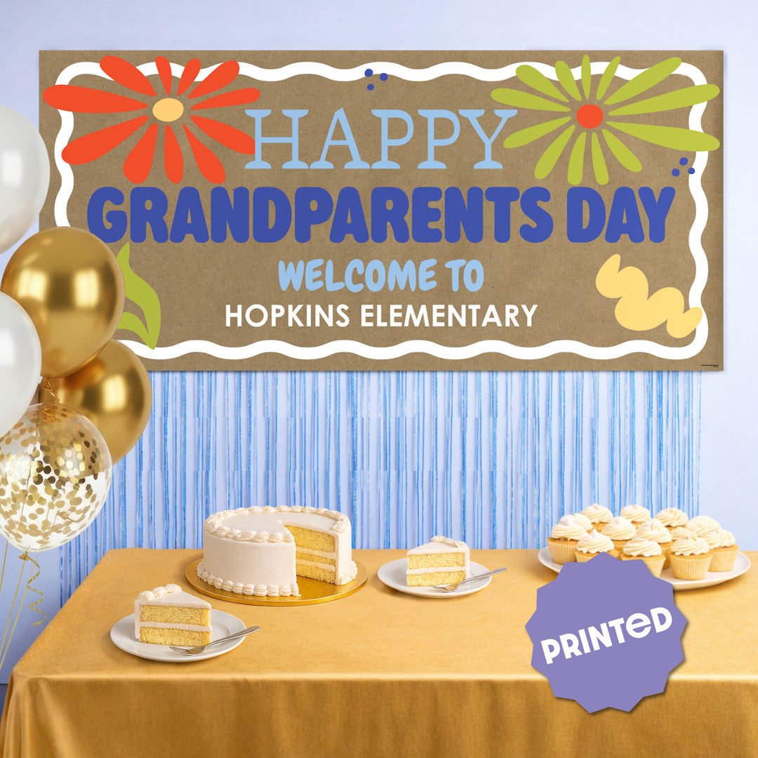 Custom Text Colorful Grandparents Day Kraft Banner
