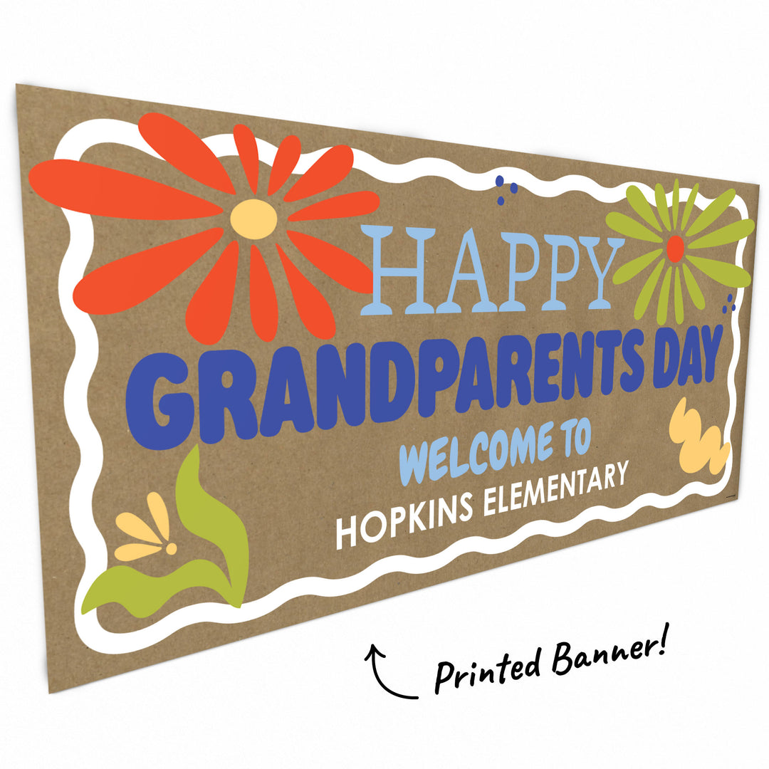Custom Text Colorful Grandparents Day Kraft Banner