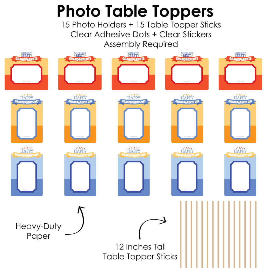 Colorful Grandparents Day Photo Table Toppers - 15 Pc