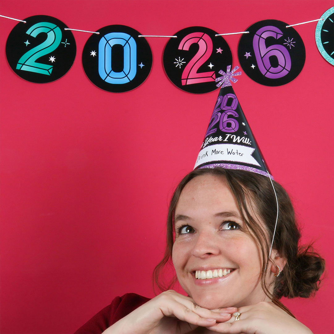 Colorful New Year Cone Hats - 8 Ct