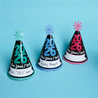Colorful New Year Cone Hats - 8 Ct