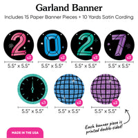 Colorful New Year Garland Banner - 15 Pc