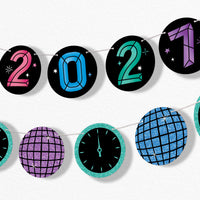 Colorful New Year Garland Banner - 15 Pc