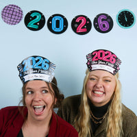 Colorful New Year Resolution Party Headbands - 16 Ct