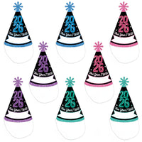 Colorful New Year Cone Hats - 8 Ct