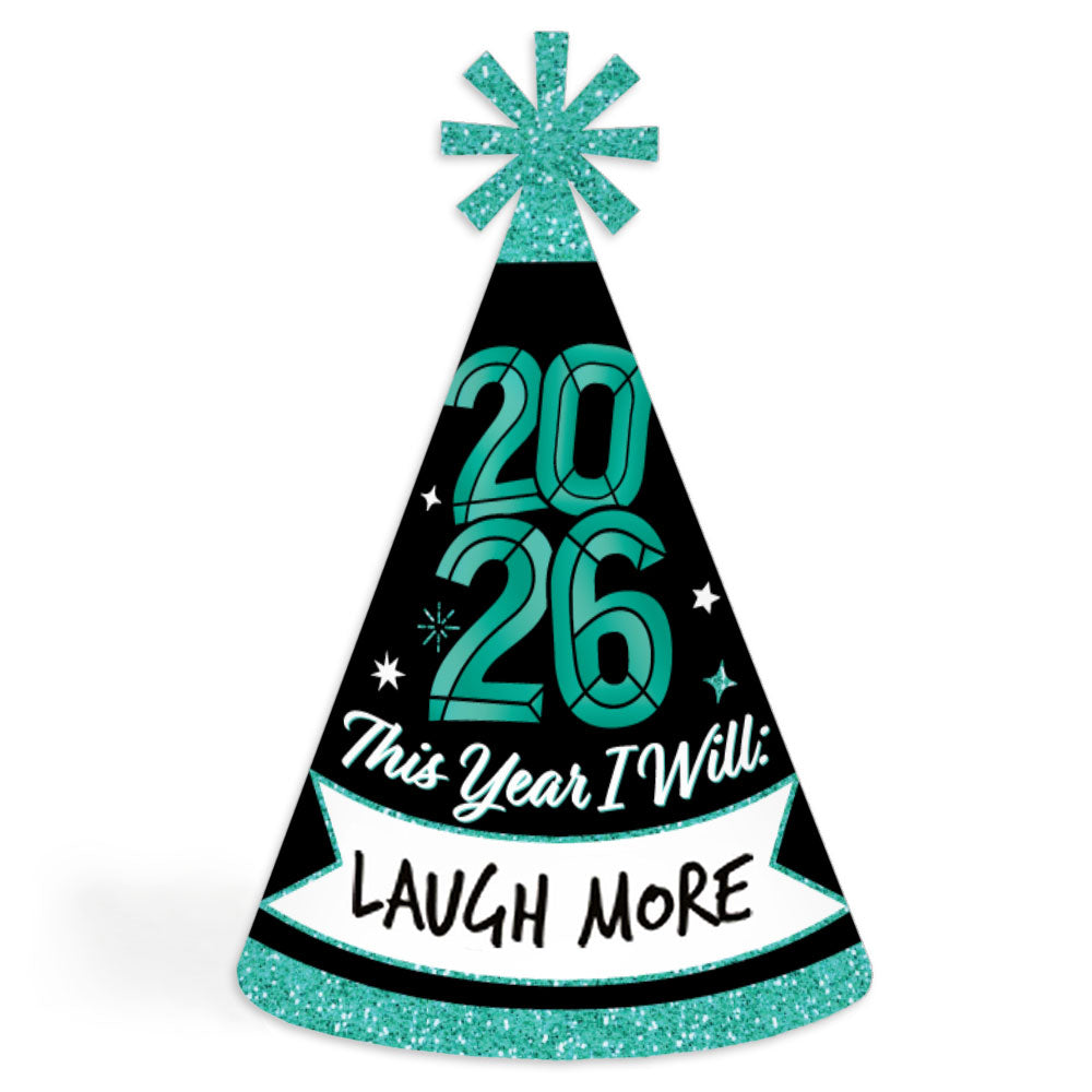 Colorful New Year Cone Hats - 8 Ct
