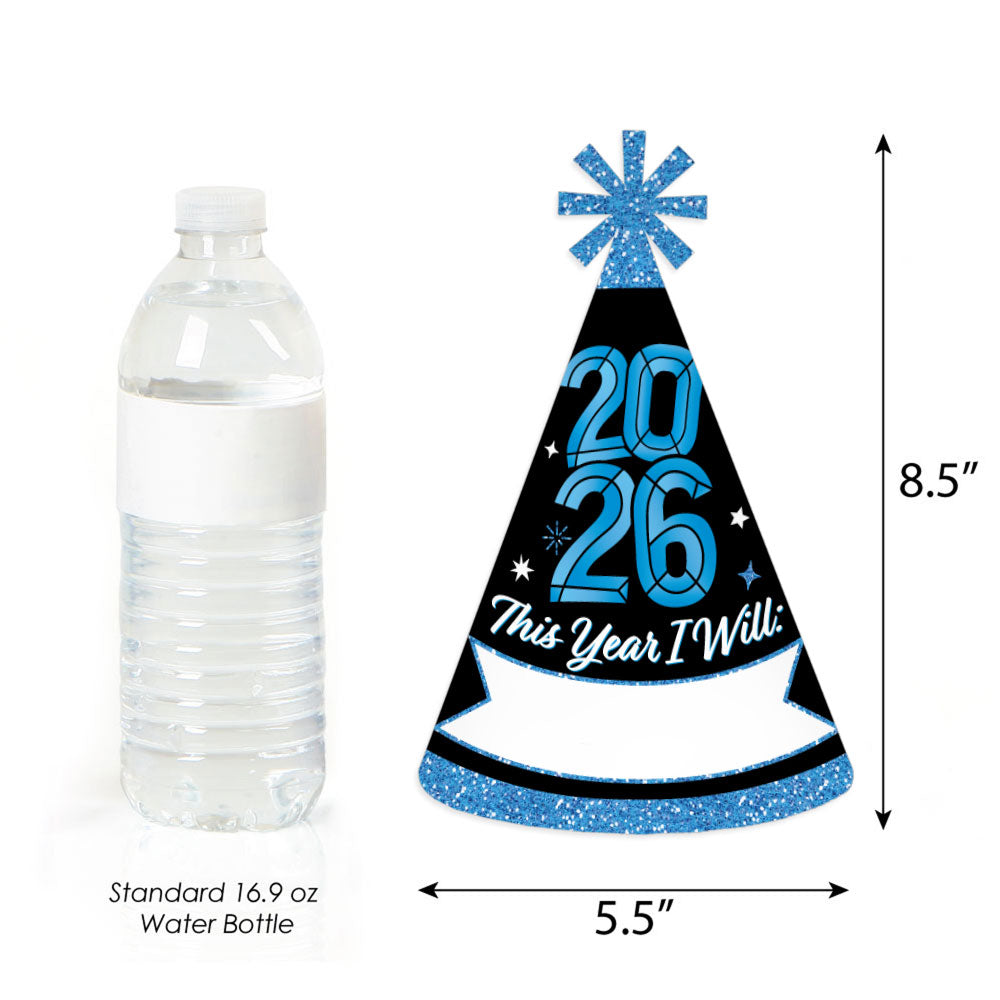 Colorful New Year Cone Hats - 8 Ct