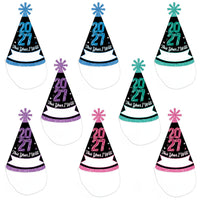 Colorful New Year Cone Hats - 8 Ct