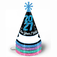 Colorful New Year Cone Hats - 8 Ct