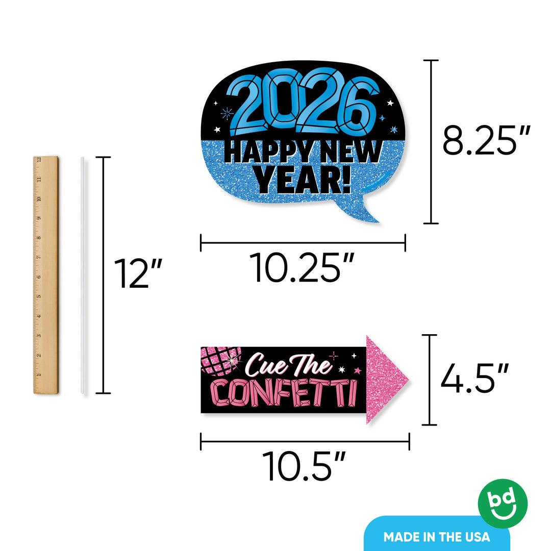 Colorful New Year Funny Photo Props - 10 Ct