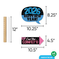 Colorful New Year Funny Photo Props - 10 Ct