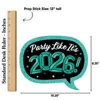 Colorful New Year 2026 Photo Props - 20 Ct