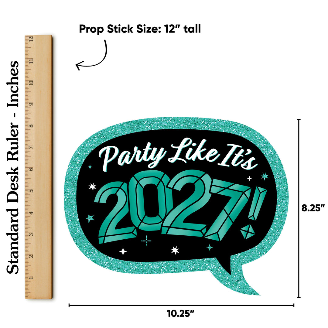 Colorful New Year  2027 Photo Props - 20 Ct