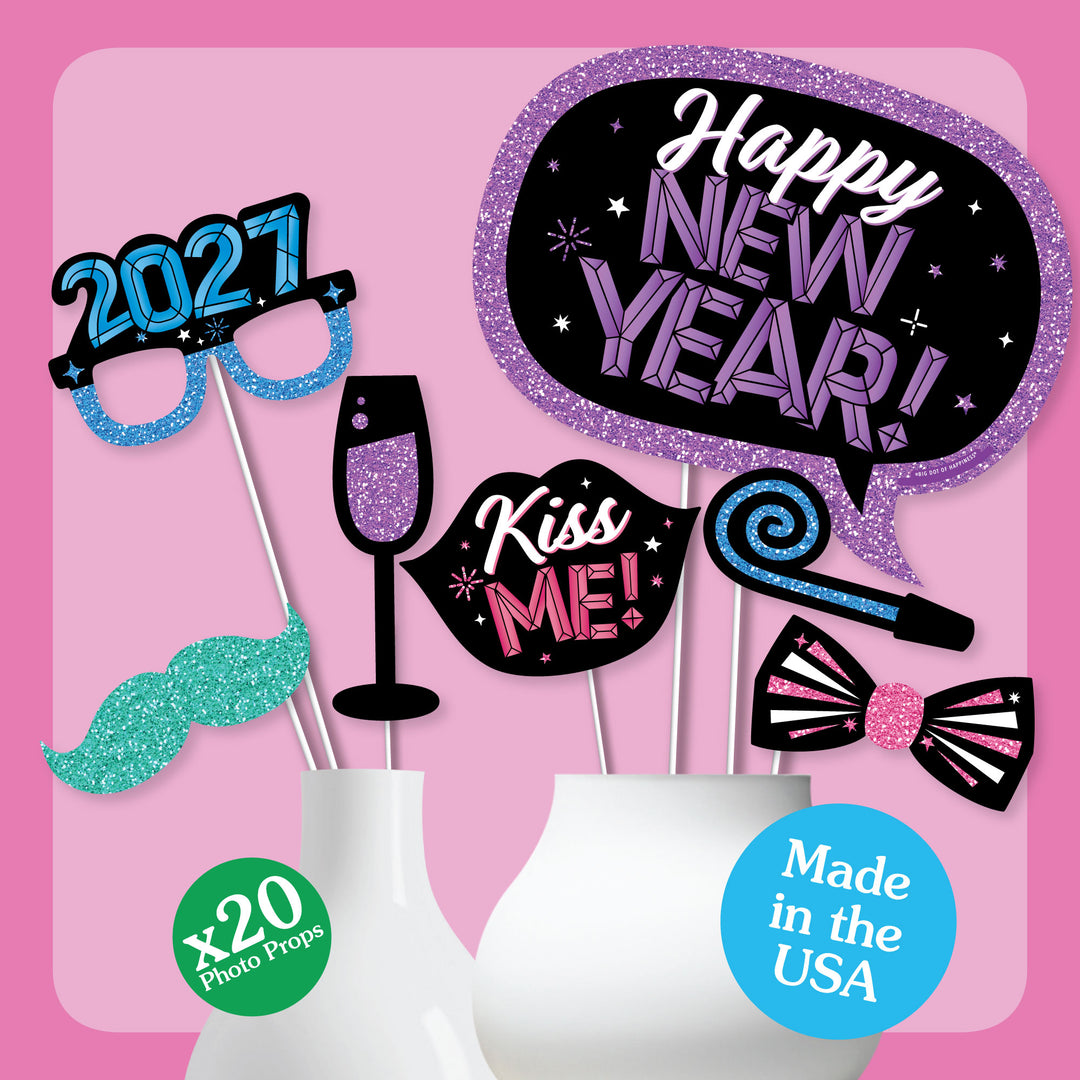 Colorful New Year  2027 Photo Props - 20 Ct