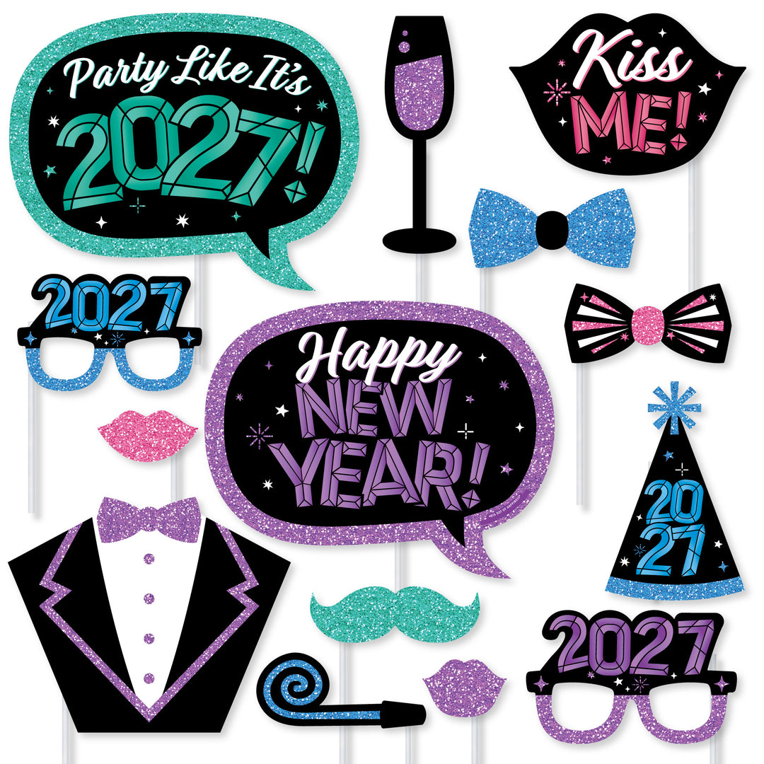 Colorful New Year  2027 Photo Props - 20 Ct