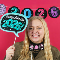 Colorful New Year 2026 Photo Props - 20 Ct