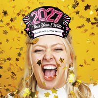 Colorful New Year Resolution Party Headbands - 16 Ct