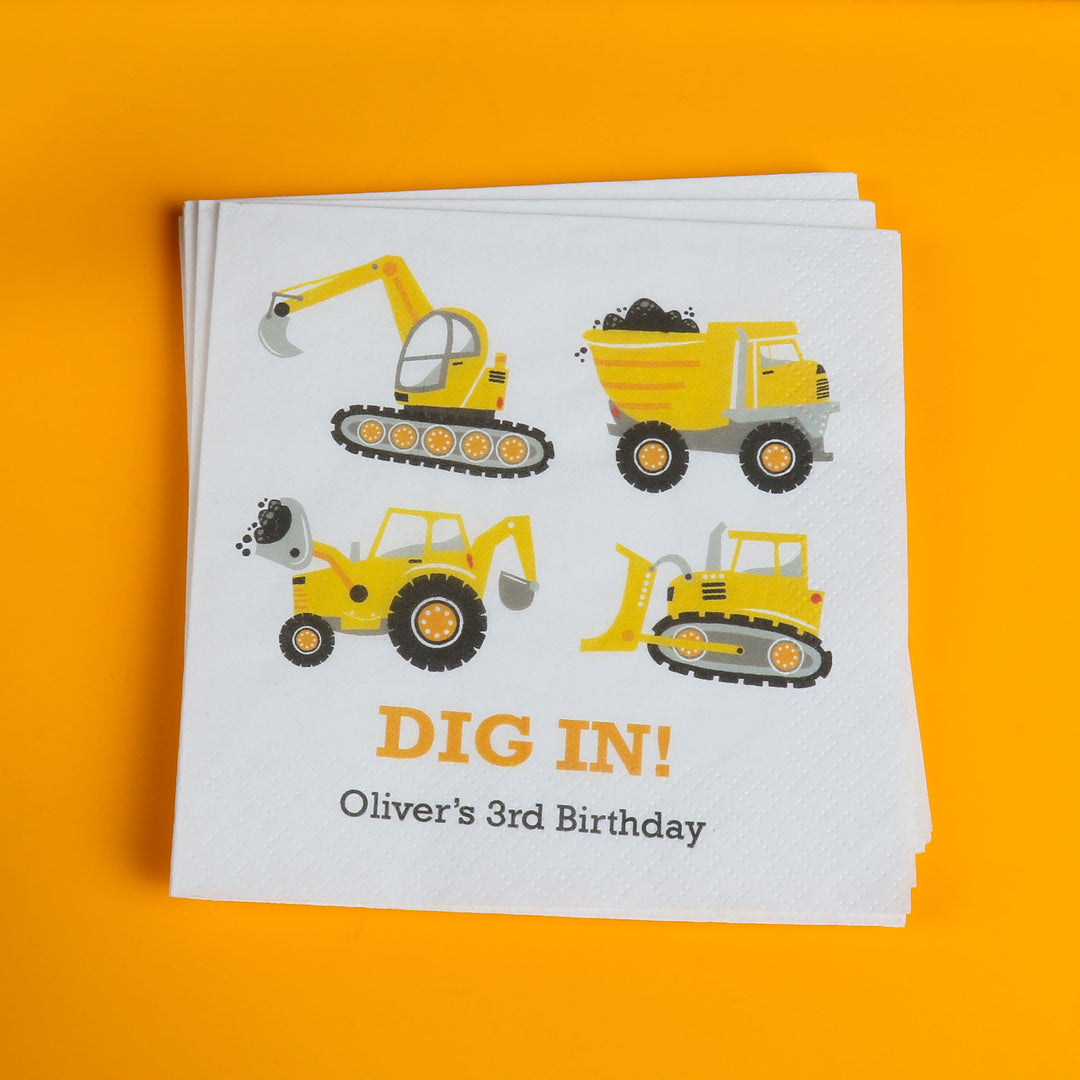 Custom Text Napkins - Construction
