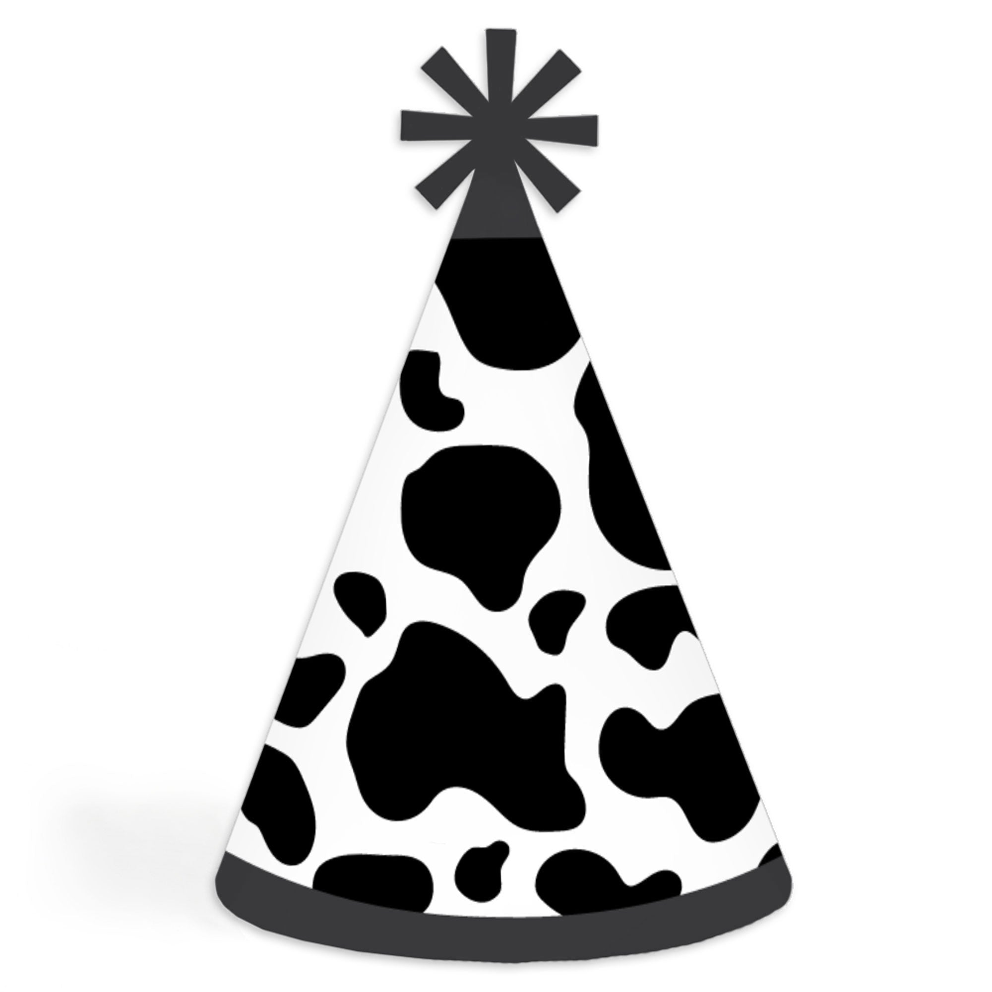 Cow Print - Cone Happy Birthday Party Hats for Kids and Adults - Set of ...