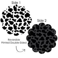 Cow Print - Farm Animal Party Round Table Decorations - Paper Chargers - Place Setting For 12