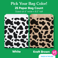 Paper Treat Bags - Cow Print - 25 Ct