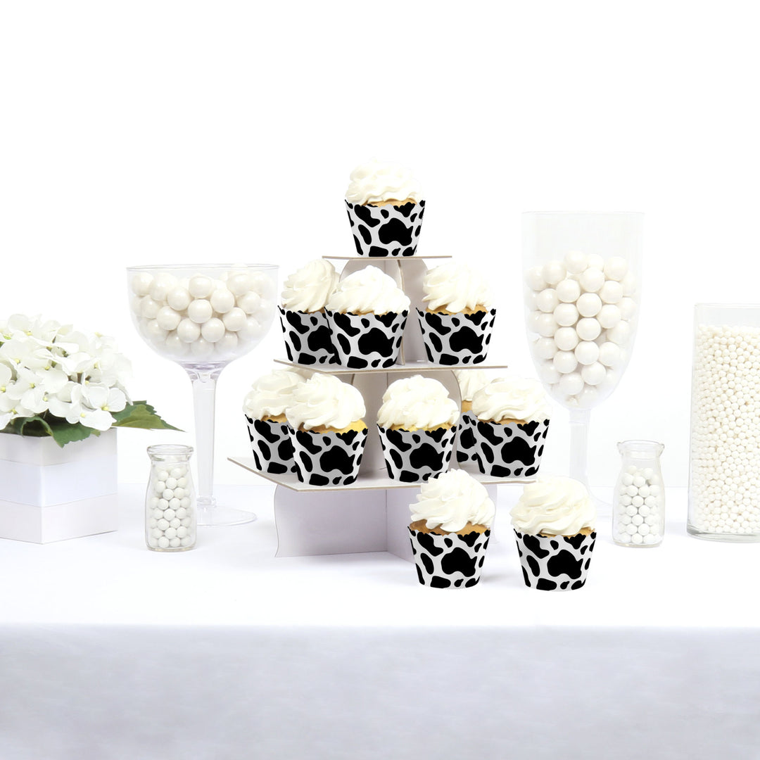 Cow Print - Farm Animal Party Decorations - Party Cupcake Wrappers - Set of 12